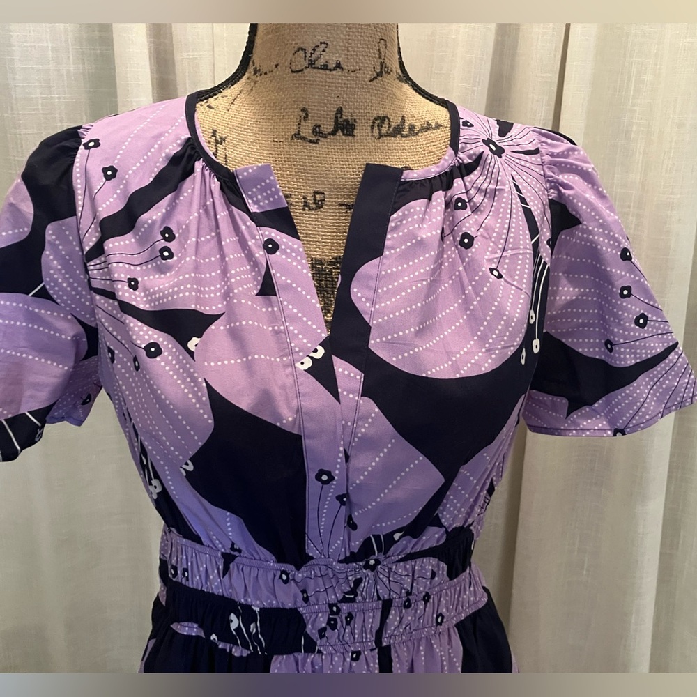NWOT Anthropologie The Somerset Mini in Lilac Navy Floral Dress S - Picture 6 of 9